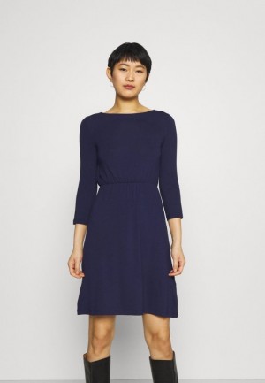Dámské Šaty Anna Field Mini Waisted Basic Šaty Jersey Šaty Tmavě Blankyt | MPAZ-21534