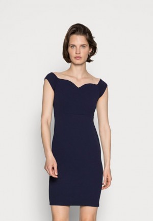 Dámské Šaty Anna Field Occasion Shoulder Mini Šaty Day Šaty Tmavě Blankyt | QHFC-59160