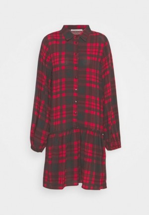 Dámské Šaty Anna Field Oversized Shirt Šaty Červené | FWZE-12467