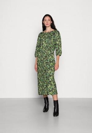 Dámské Šaty Anna Field Quarter Sleeves Elevated Běžné Midi Šaty Černé | ALMZ-04829
