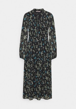 Dámské Šaty Anna Field Volant Maxi Šaty Printed Day Šaty Černé | FPRX-40628